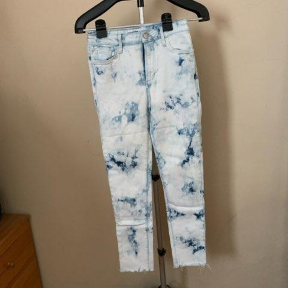 Just Black  brand Raw Edge tie dye jeans